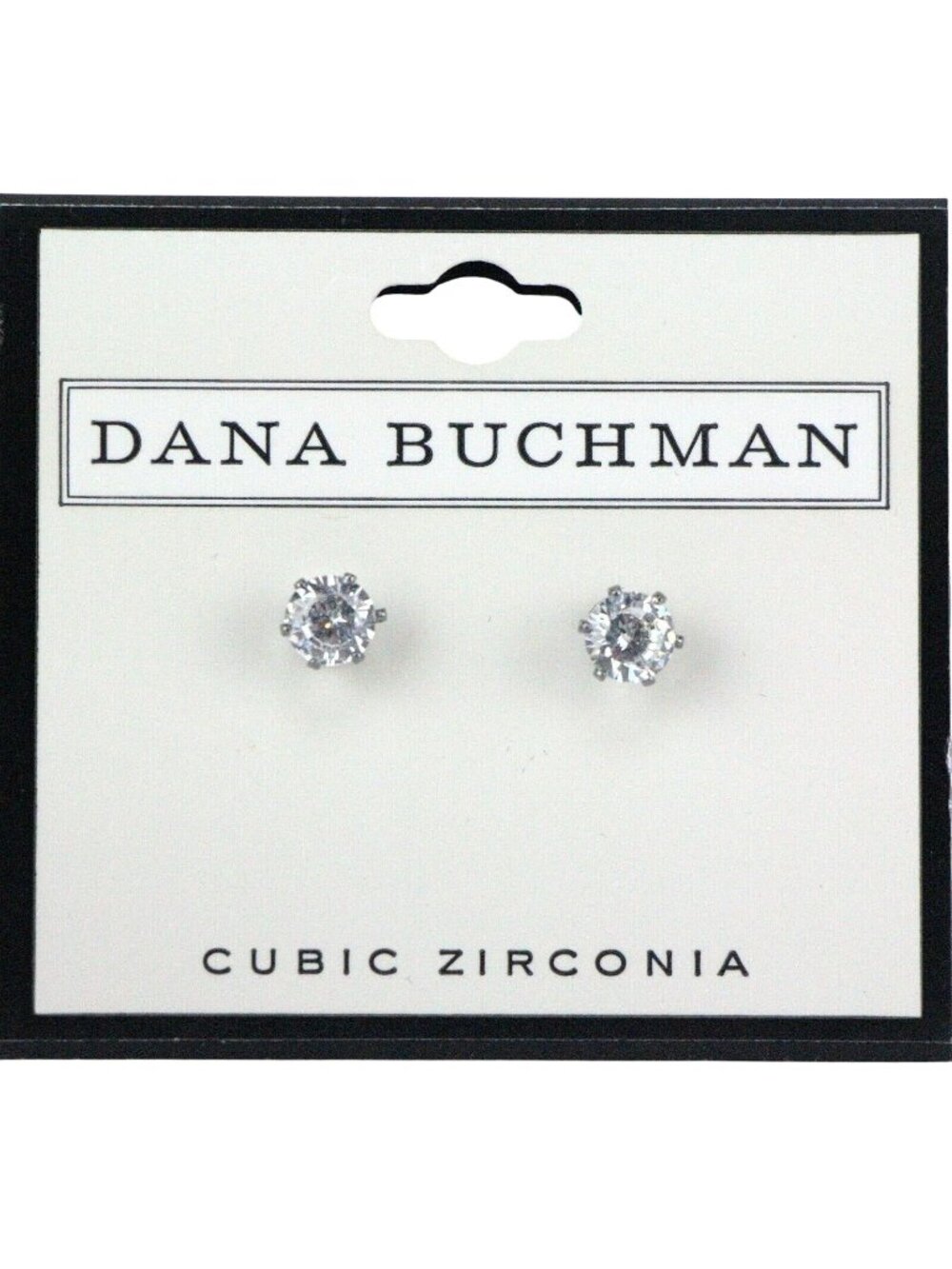 Dana Buchman Earrings Cubic Zirconia Studs Gunmetal